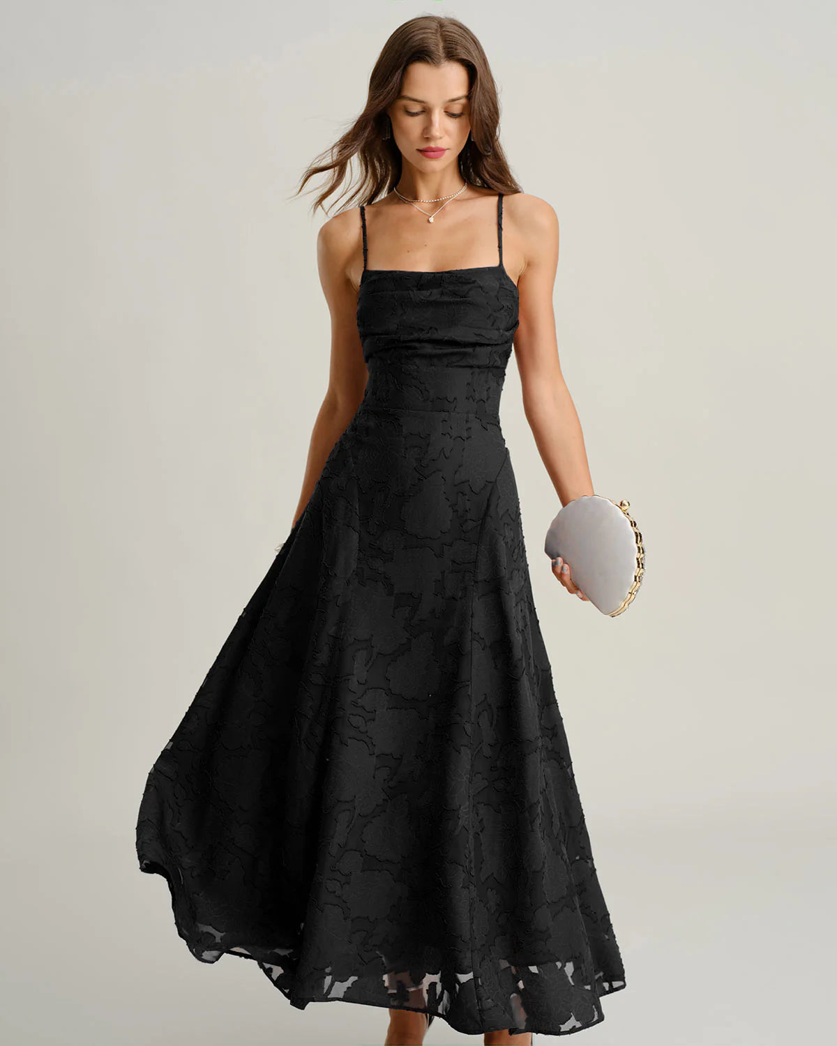 Jacquard Slip Maxi Dress